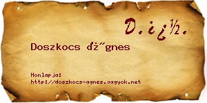 Doszkocs Ágnes névjegykártya