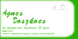 agnes doszkocs business card